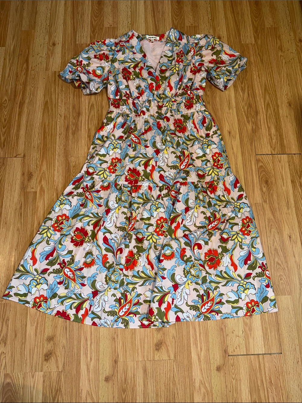 New Boden Irene Puff Sleeve Cotton Dress Size 12 - Picture 4 of 9